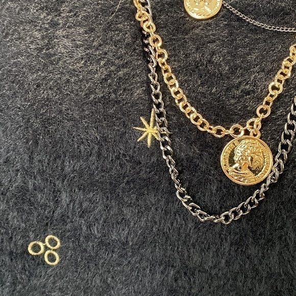 Dazy Christmas Embroidered Mock Neck Drop Shoulder Fluffy Knit Sweater Sz L NWOT - Picture 13 of 16